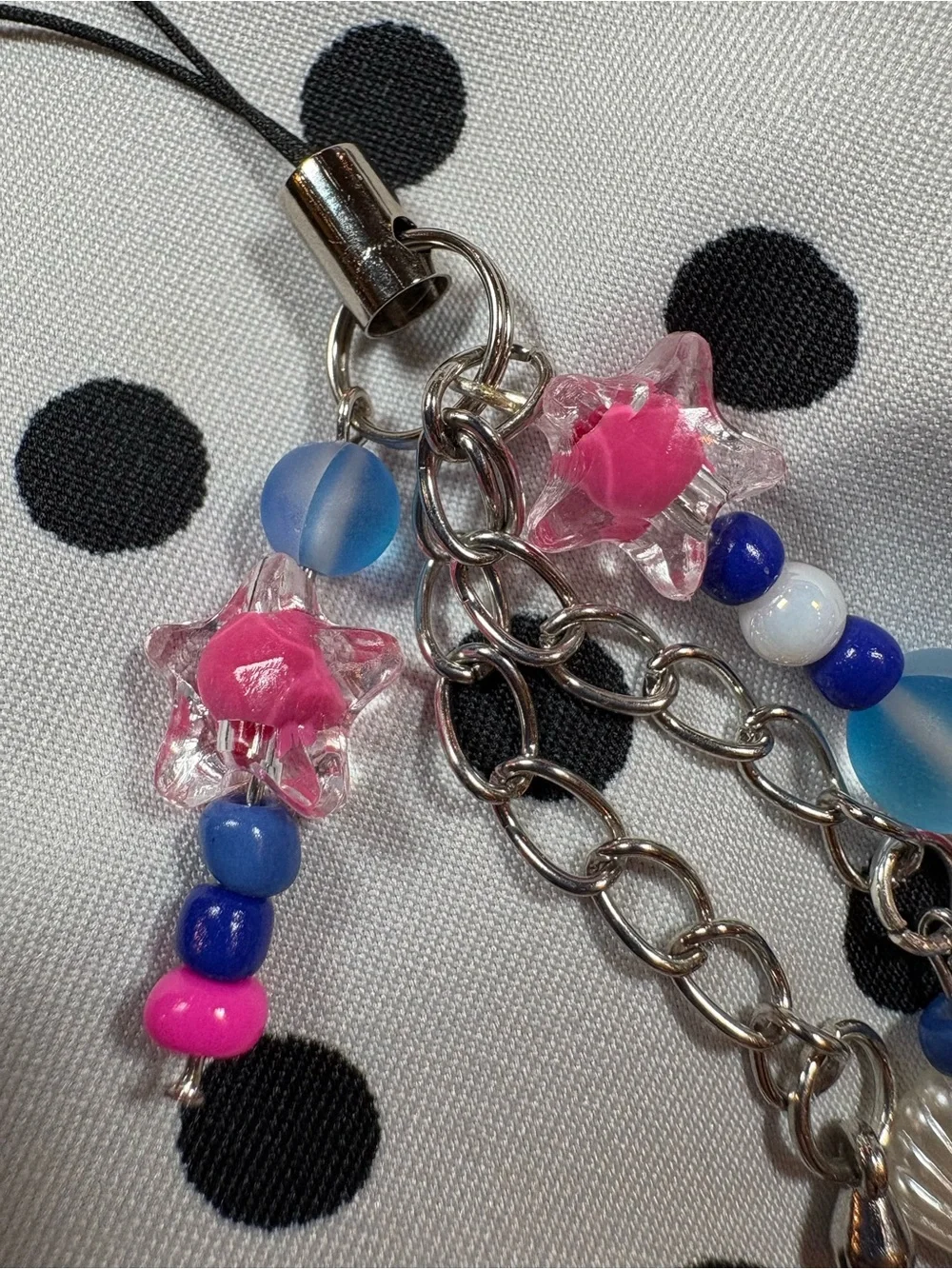 Clear Stingray Phone Charm - Blue & Pink